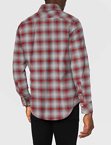 G-STAR RAW 3301 Slim Camisa, Jack Rojo seco Cheque C417-B773, X-Large para Hombre