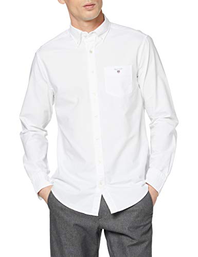 GANT The Oxford Shirt Reg BD Camisa Abotonada, Blanco (White), 4XL para Hombre