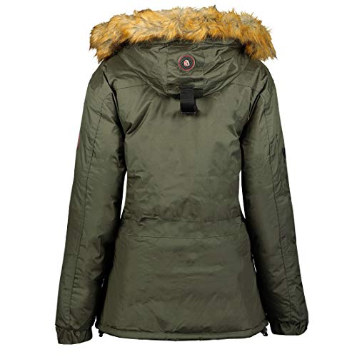 Geographical Norway BELLACIAO Lady - Parka De Mujer Cálida - Abrigo Capucha De Piel Falsa - Chaqueta Cortavientos De Invierno - Outwear Larga con Forro Cálido De Mujer Casual (Caqui 2XL) Talla 5