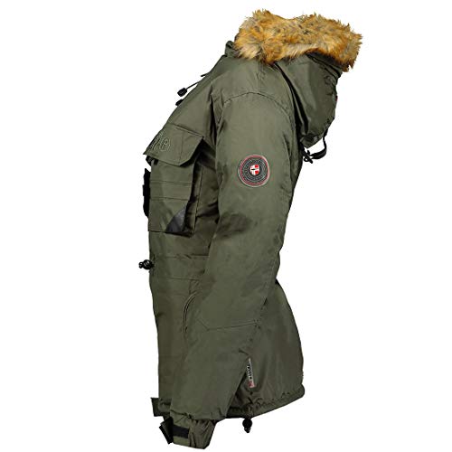 Geographical Norway BELLACIAO Lady - Parka De Mujer Cálida - Abrigo Capucha De Piel Falsa - Chaqueta Cortavientos De Invierno - Outwear Larga con Forro Cálido De Mujer Casual (Caqui 2XL) Talla 5