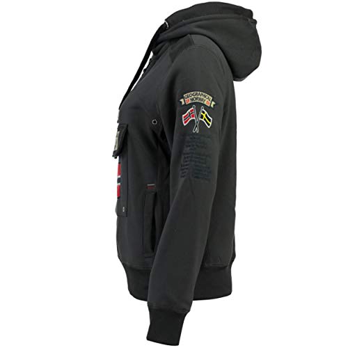 Geographical Norway GYMCLASS LADY - Sudadera Mujer Bolsillos Kangaroo - Sudadera Caliente Mujer - Suéter Abrigos Manga Larga - Hoodie Tops Casual Abrigo Estilo GRIS OSCURO M - TALLA 2