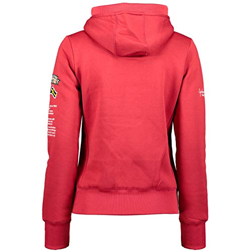 Geographical Norway GYMCLASS LADY - Sudadera Mujer Bolsillos Kangaroo - Sudadera Caliente Mujer - Suéter Abrigos Manga Larga - Hoodie Tops Casual Abrigo Estilo GRANAT L - TALLA 3