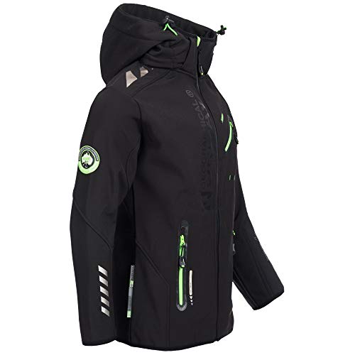 Geographical Norway ROYAUTE MEN - Chaqueta Softshell Impermeable Hombre - Capucha Transpirable Exterior - Chaqueta Cortavientos Invierno - Ideal Para Actividades Al Aire Libre (Negro L)