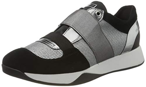 Geox D SUZZIE D, Zapatillas sin Cordones Mujer, Gris (Lt Grey/Black C0060), 40 EU