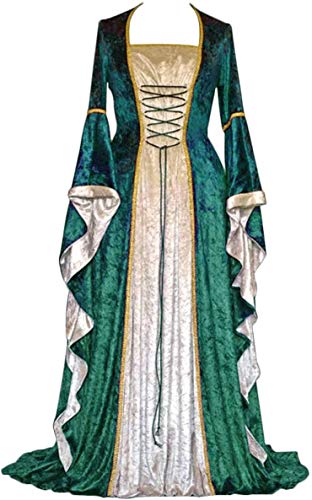 Geplaimir G006GXXXL - Disfraz de renacentista medieval para Halloween, carnaval, bruja, vampiro, gótico, cosplay