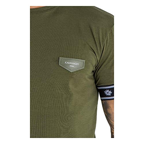 Gianni Kavanagh Army Green Core Elastic tee Camiseta, Verde Militar, M Hombre