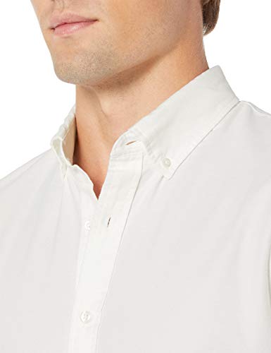 Goodthreads Slim-Fit Long-Sleeve Solid Oxford Shirt camisa, Blanco (White), Small