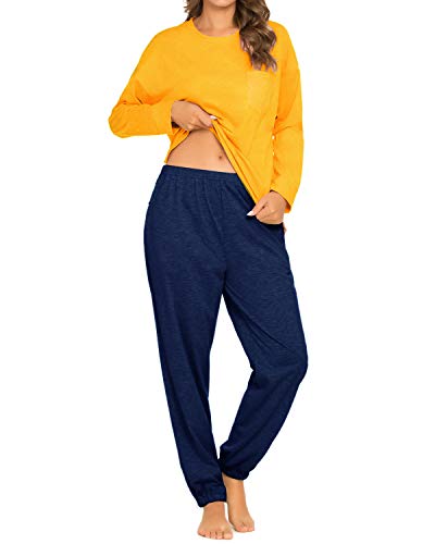 GOSO Conjunto de Pijamas de Mujer,Pijamas de Mujer Pjs Top Ropa de Dormir Lady Estilo Jogging Nightwear Soft Lounge Sets