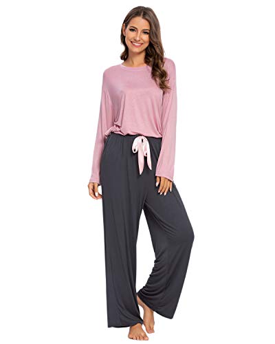 GOSO Pijamas Mujer-Pijamas de Mujer Ropa de Domir Manga Pantalon Sueltos Largos Estilo Jogging Conjuntos de salón Suave