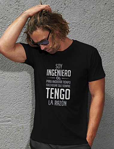 Green Turtle T-Shirts Camiseta para Hombre - Regalos para Ingenieros - Soy Ingeniero Asume Que Siempre Tengo la Razón X-Large Negro