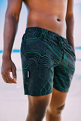 GUGGEN Banador de Natacion para Hombre Traje de Bano Color Verde S