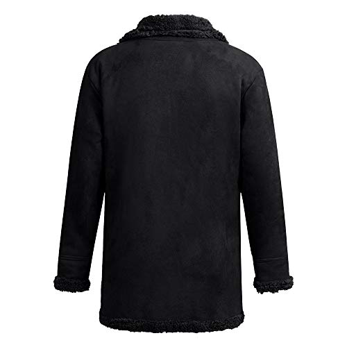 Gusspower Chaqueta de Piel de Oveja de Invierno Abrigo de Lana cálida con Forro de imitación de Cordero de montaña Chaquetas Militar Cazadora para Hombre cálido Grueso Vintage