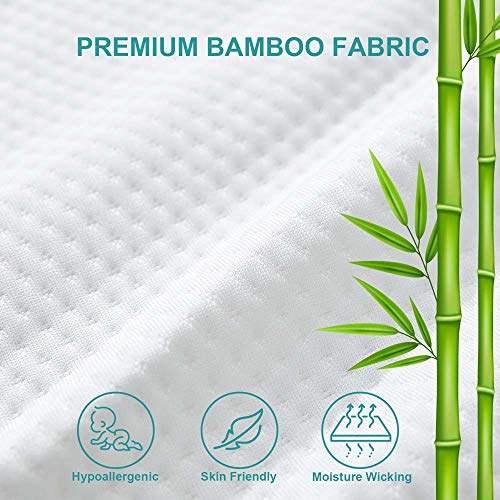 Hansleep Funda Colchón 150x190/200 cm Impermeable, Protector de Colchón Cama 150 de Bambú con Bolsillo Ajustable de 30-50 cm, Cubrecolchón Transpirable Antiácaors