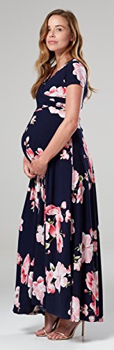 HAPPY MAMA. Para Mujer Vestido Largo premamá y de Lactancia Manga Corta. 599p (Style 1, 40, L)