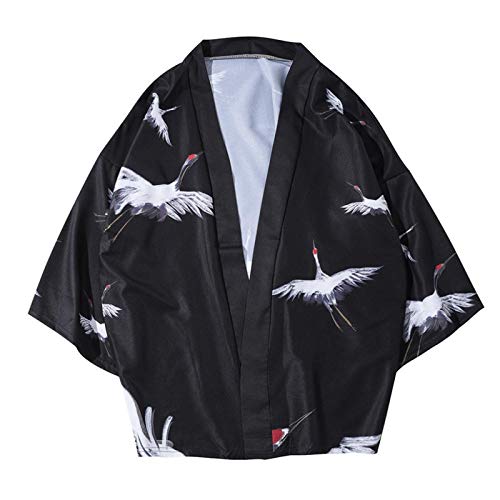 HappyL Popular De Siete Manga Kimono De Hadas Vestido Japonés De La Grúa Hanfu (Color : Full Body Crane, Size : M)