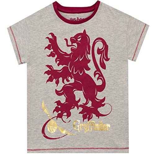 HARRY POTTER Pijamas de Manga Corta para Niñas Gryffindor Rojo 8-9 Años