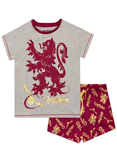 HARRY POTTER Pijamas de Manga Corta para Niñas Gryffindor Rojo 8-9 Años