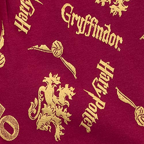 HARRY POTTER Pijamas de Manga Corta para Niñas Gryffindor Rojo 8-9 Años