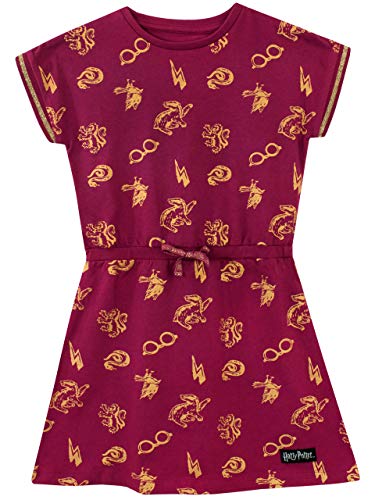 Harry Potter Vestido para niñas Hogwarts Rojo 5-6 Años