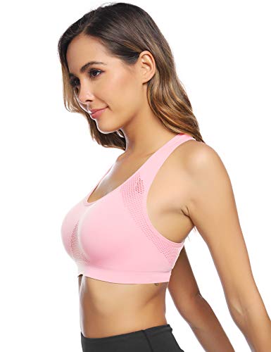 Hawiton Sujetador Deportivo para Mujeres, cómodos Suave y Almohadillas Extraíbles,Bra Deporte sin Costuras para Yoga/Fitness/Run/Ejercicio