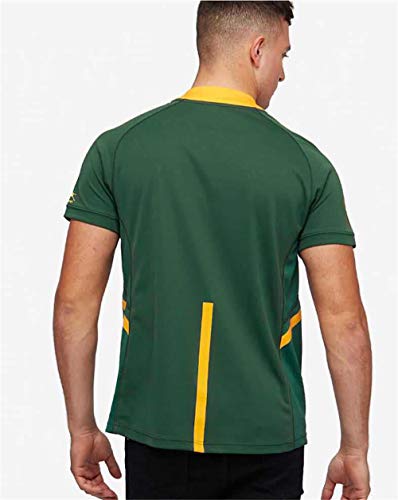 HBRE Rugby Jersey,2019 Cotton Jersey T-Shirt,Camiseta De Rugby SudáFrica,Camiseta De FúTbol Local,Manga Corta Deportiva De Secado RáPido,Ropa Deportiva De FúTbol, S-3xl,Green,L