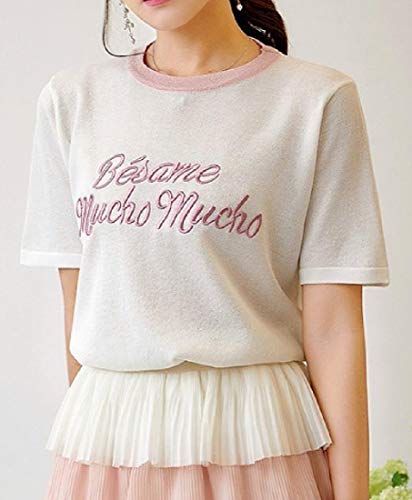 H&E - Camiseta de manga corta para mujer Blanco blanco Taille unique