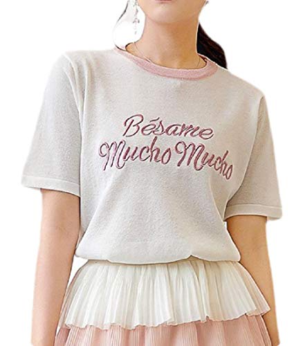 H&E - Camiseta de manga corta para mujer Blanco blanco Taille unique