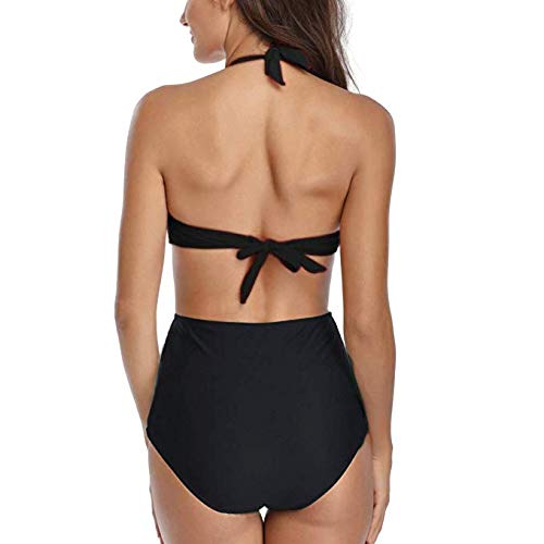 heekpek Mujer Halter Traje de Baño de Una Pieza V-Cuello Top Bikini Push Up Bañador Monokinis Sexy Swimwear Tankinis Talla Grande Ropa de Baño Bikinis