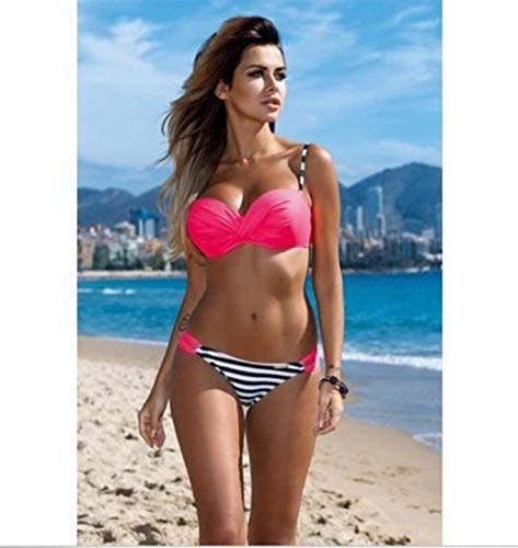 heekpek Trajes de Baño Mujer Sexy Push-up Acolchado Bra Bikini Verano Conjunto Tira Puntos Traje de Baño Sexy Bañador