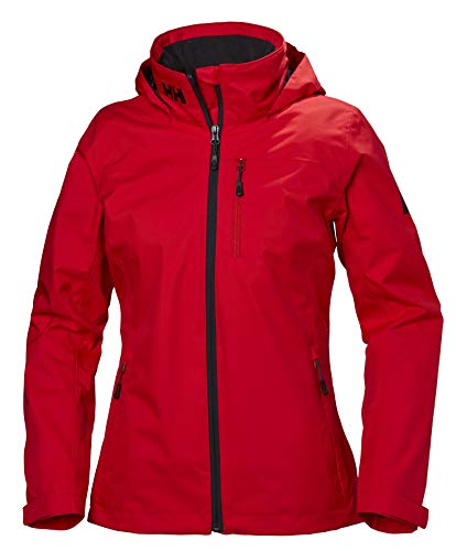 Helly Hansen W Crew Hooded Midlayer Chaqueta Impermeable, Cortavientos y Transpirable, con Capucha, Mujer, Rojo (Alerta), XL