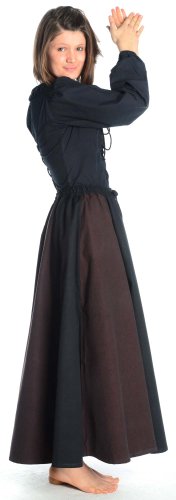 Hemad Falda Medieval de algodón para Mujer – S/M Negro & Marrón