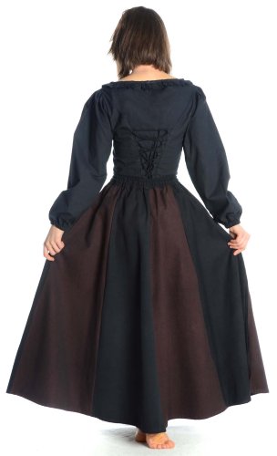 Hemad Falda Medieval de algodón para Mujer – S/M Negro & Marrón