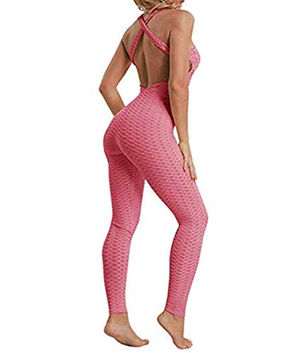 Hertsen Mono de mujer de una pieza para deporte, yoga, correr, fitness, entrenamiento, gimnasio, pantalones apretados