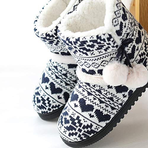 Holibanna Pantuflas para Mujer Botas Pantuflas Cómodas Invierno Pantuflas de Casa Pantuflas Zapatillas para Interior de Felpa para Interiores Y Exteriores (37.5 EU, Negro, Numeric_37_Point_5)