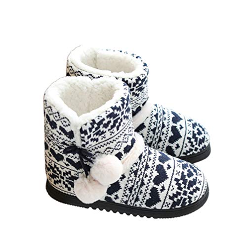 Holibanna Pantuflas para Mujer Botas Pantuflas Cómodas Invierno Pantuflas de Casa Pantuflas Zapatillas para Interior de Felpa para Interiores Y Exteriores (37.5 EU, Negro, Numeric_37_Point_5)