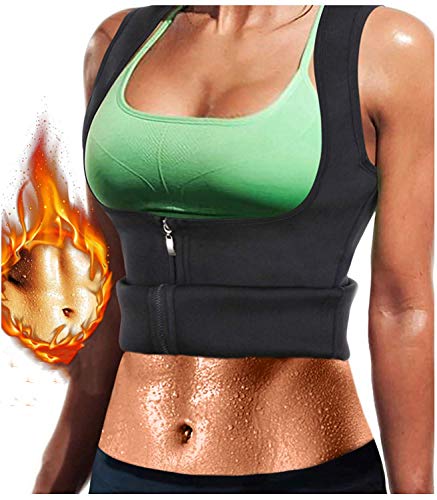 HuntDream Mujeres Cintura Chaleco Chaleco Delgado corsé Neopreno Sauna Tank Top Cremallera pérdida de Peso Cuerpo Talladora Camisa