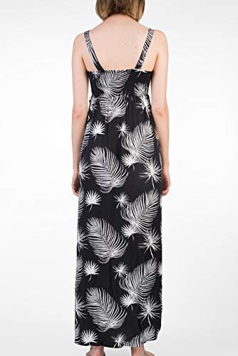 Hurley W Lei Maxi Dress Vestido, Mujer, Black Palm, XS