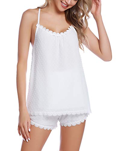 iClosam Especiales de Verano Pijamas Mujer Tirantes Verano Corto Set,Camiseta de Tirantes y Short Ropa de Dormir Sexy y Comodo