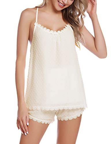 iClosam Especiales de Verano Pijamas Mujer Tirantes Verano Corto Set,Camiseta de Tirantes y Short Ropa de Dormir Sexy y Comodo