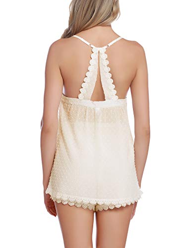 iClosam Especiales de Verano Pijamas Mujer Tirantes Verano Corto Set,Camiseta de Tirantes y Short Ropa de Dormir Sexy y Comodo