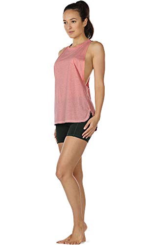 icyzone Sueltas y Ocio Camiseta sin Mangas Camiseta de Fitness Deportiva de Tirantes para Mujer(Paquete de 3) (L, Negro/Beige/Rubor Pálido)