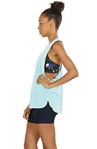 icyzone Sueltas y Ocio Camiseta sin Mangas Camiseta de Fitness Deportiva de Tirantes para Mujer(Paquete de 3) (M, Carboncillo/Pearl Blush/Aqua)