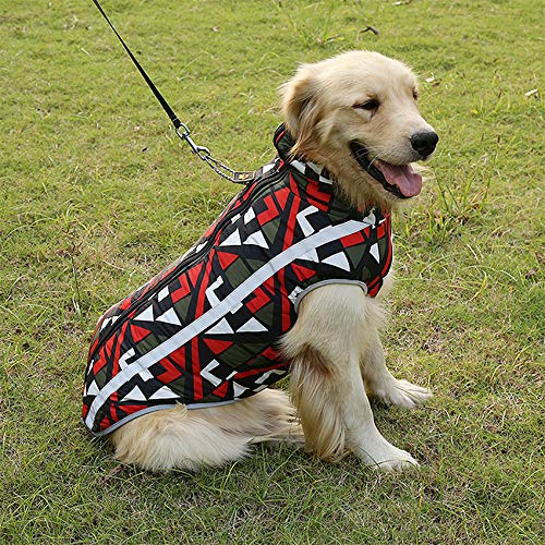 Idepet Chaqueta para Perros, Abrigos para Perros cálidos Chaquetas para Perros pequeñas, Medianas y Grandes Chaleco para Nieve a Prueba de Viento Ropa para Perros Traje con Orificio para arnés