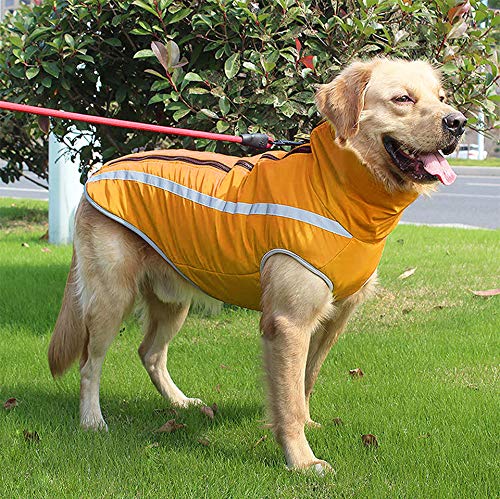 Idepet Impermeable Abrigo para Perros Chaqueta abrigadora de Invierno, Ropa Impermeable para Perros al Aire Libre Traje Chaleco para Perros pequeños medianos Grandes con Orificio para arnés