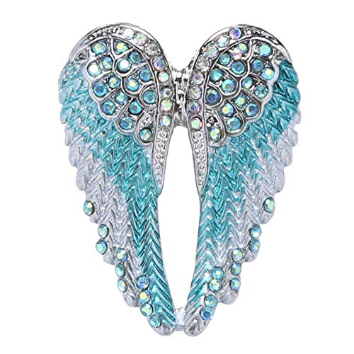 iixpin Unisex Adultos Broche de Alas con Diamantes de Cristal Brillante Alfiler de Solapa Accesorios Joyería Broche de Camisa Azul Lago Talla Única