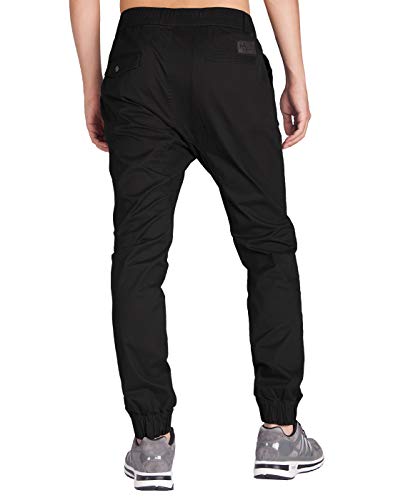 ITALY MORN Jogging Pants Hombre Jogger Pantalón Deportivos Slim Fit Chino Algodón (XL, Negro)