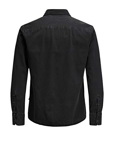 Jack & Jones Jjesheridan Shirt L/s Camisa Vaquera, Negro (Black Denim Fit:Slim), Medium para Hombre