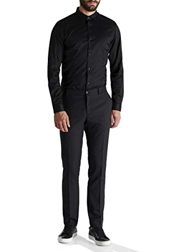 Jack & Jones Jjprparma Shirt L/s Noos Camisa, Schwarz (Black/Super Slim), L para Hombre