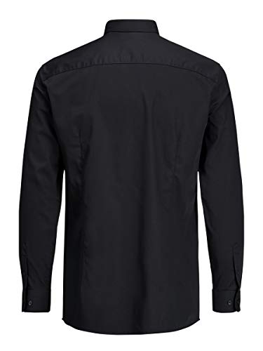 Jack & Jones Jprnon Iron Shirt L/s Noos Camisa, Negro (Black Fit:Slim Fit), Large para Hombre