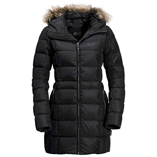 Jack Wolfskin Baffin Island - Abrigo de plumas para mujer, Mujer, 1203332, negro, extra-large